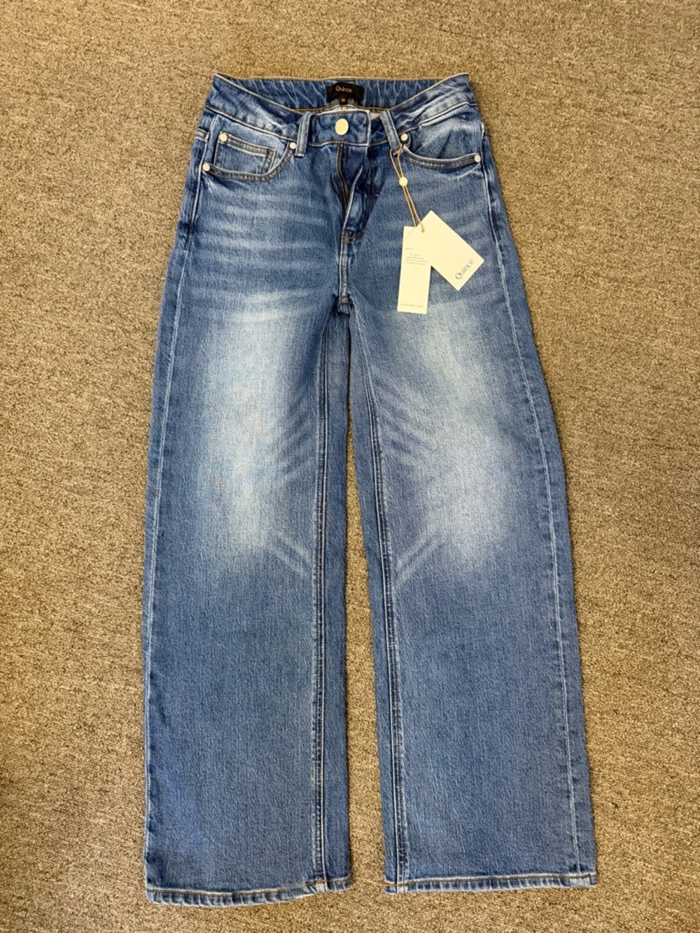 Quince Women's Boot Cut Jeans - Medium Blue Wash